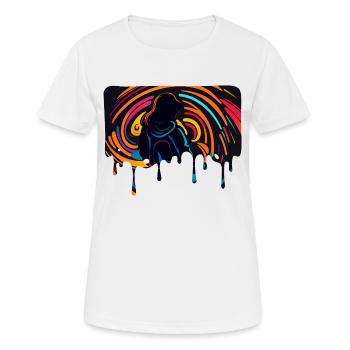 L’élégance dans les tourbillons de couleurs - T-shirt respirant Femme - blanc - Devant - AI Model Female 172 dark (172cm)
