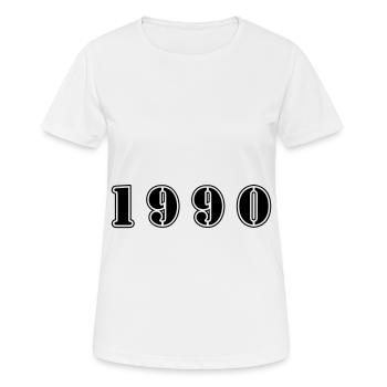 1990 year birthday - Women's Breathable T-Shirt - white - Front - AI Model Female 172 dark (172cm)