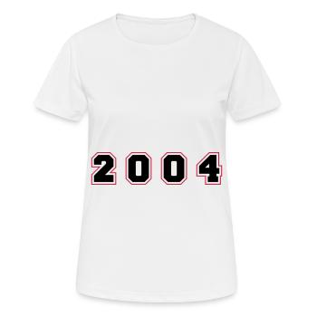 2004 Jahr Zahl - Frauen T-Shirt atmungsaktiv - Weiß - Vorne - AI Model Female 172 dark (172cm)