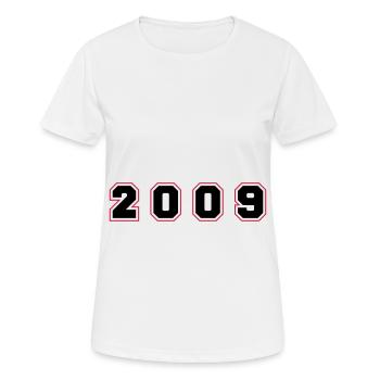 2009 Jahr Zahl - Frauen T-Shirt atmungsaktiv - Weiß - Vorne - AI Model Female 172 dark (172cm)