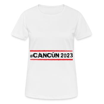 Cancun 2023 - Women's Breathable T-Shirt - white - Front - AI Model Female 172 dark (172cm)