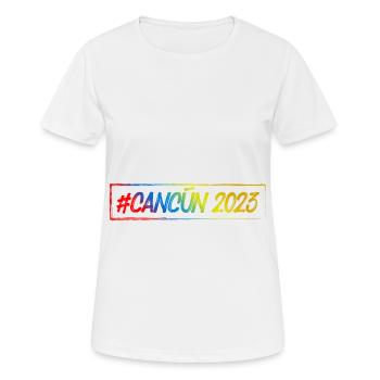 Cancun 2023 - Frauen T-Shirt atmungsaktiv - Weiß - Vorne - AI Model Female 172 dark (172cm)