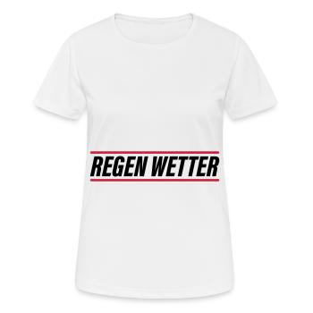 Regen Wetter - Frauen T-Shirt atmungsaktiv - Weiß - Vorne - AI Model Female 172 dark (172cm)