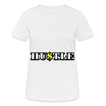 Hustle Quote - Frauen T-Shirt atmungsaktiv - Weiß - Vorne - AI Model Female 172 dark (172cm)