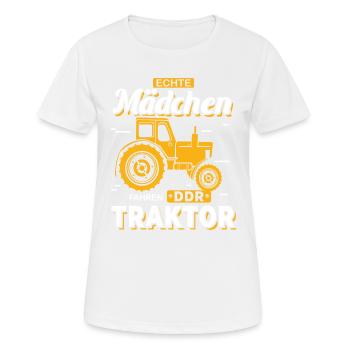 Landwirtin Bäuerin Traktor Landmaschinen Geschenk - Frauen T-Shirt atmungsaktiv - Weiß - Vorne - AI Model Female 172 dark (172cm)