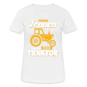 Landwirtin Bäuerin Traktor Landmaschinen Geschenk - Frauen T-Shirt atmungsaktiv - Weiß - Vorne - AI Model Female 172 dark (172cm)