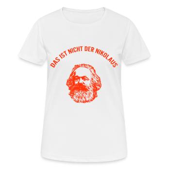 Das ist nicht der Nikolaus Weihnachtsmann Marx - Frauen T-Shirt atmungsaktiv - Weiß - Vorne - AI Model Female 172 dark (172cm)
