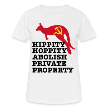 lustiger Spruch mit Känguruh für alle Kommunisten - Frauen T-Shirt atmungsaktiv - Weiß - Vorne - AI Model Female 172 dark (172cm)