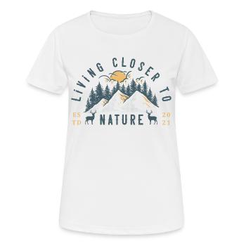 Randonneurs de vie Closer To Nature - T-shirt respirant Femme - blanc - Devant - AI Model Female 172 dark (172cm)