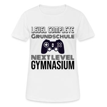 Grundschule ist vorbei Level Gymnasium - Frauen T-Shirt atmungsaktiv - Weiß - Vorne - AI Model Female 172 dark (172cm)