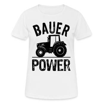 Bauer Power Traktor Trecker Trekker Schlepper - Frauen T-Shirt atmungsaktiv - Weiß - Vorne - AI Model Female 172 dark (172cm)