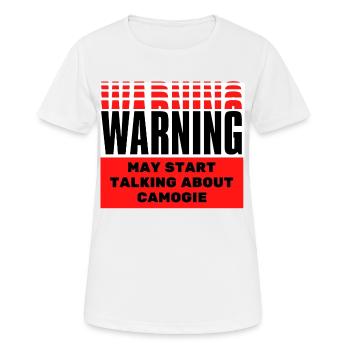 Warning may start talking about camogie. - Women's Breathable T-Shirt - white - Front - AI Model Female 172 dark (172cm)