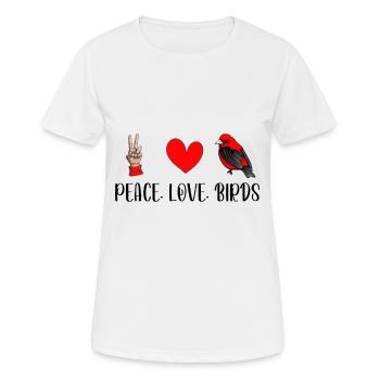 Bird Watching - Peace Love Birds - Bird Watcher - Frauen T-Shirt atmungsaktiv - Weiß - Vorne - AI Model Female 172 dark (172cm)
