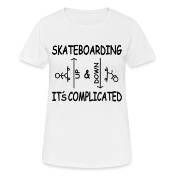 Skateboarding It's Complicated Funny Skateboarder - Women's Breathable T-Shirt - white - Front - AI Model Female 172 dark (172cm)