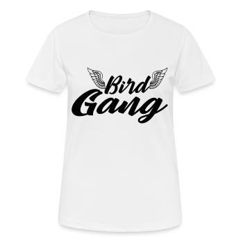 Bird Gang Wings - Observation des oiseaux pour les amoureux des oiseaux - T-shirt respirant Femme - blanc - Devant - AI Model Female 172 dark (172cm)