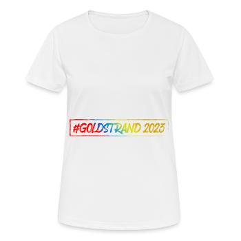Sables d’or 2023 (Garantie du prix le plus bas) - T-shirt respirant Femme - blanc - Devant - AI Model Female 172 dark (172cm)
