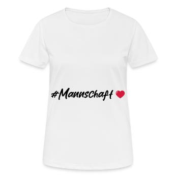 Mannschaft Herz - Frauen T-Shirt atmungsaktiv - Weiß - Vorne - AI Model Female 172 dark (172cm)