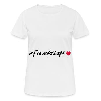 Cœur d’amitié - T-shirt respirant Femme - blanc - Devant - AI Model Female 172 dark (172cm)