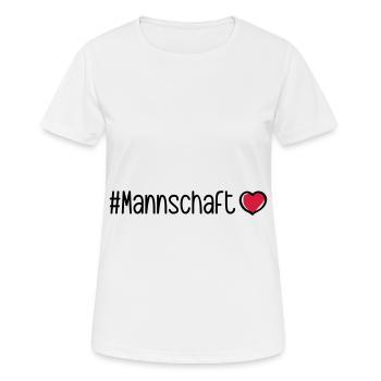 Mannschaft Herz - Frauen T-Shirt atmungsaktiv - Weiß - Vorne - AI Model Female 172 dark (172cm)