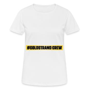 Goldstrand Crew - Frauen T-Shirt atmungsaktiv - Weiß - Vorne - AI Model Female 172 dark (172cm)