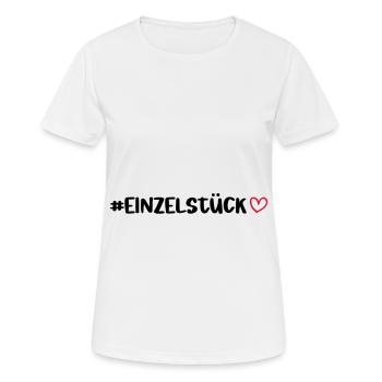 Morceau de coeur unique - T-shirt respirant Femme - blanc - Devant - AI Model Female 172 dark (172cm)