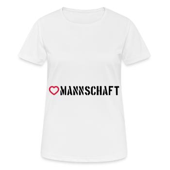 Mannschaft Herz - Frauen T-Shirt atmungsaktiv - Weiß - Vorne - AI Model Female 172 dark (172cm)