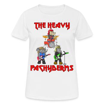 LES PACHYDERMES LOURDS - LES PÈRES JOUENT DU MÉTAL - T-shirt respirant Femme - blanc - Devant - AI Model Female 172 dark (172cm)