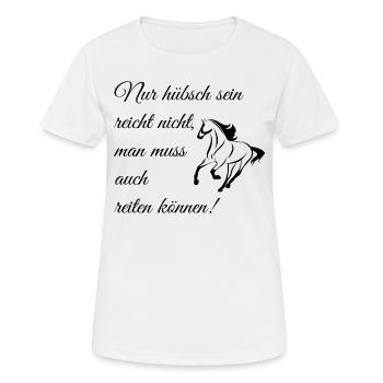 Reitermädchen T-Shirt Pferdesprüche - Frauen T-Shirt atmungsaktiv - Weiß - Vorne - AI Model Female 172 dark (172cm)