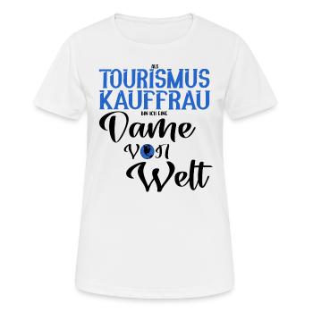 Tourismuskauffrau Tourismus Reise Dame Geschenk - Frauen T-Shirt atmungsaktiv - Weiß - Vorne - AI Model Female 172 dark (172cm)