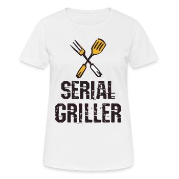 Seriengriller BBQ Grillprofi Grillbesteck - Frauen T-Shirt atmungsaktiv - Weiß - Vorne - AI Model Female 172 dark (172cm)