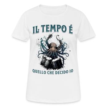 Il Tempo Quello Che Decido Io Strumento Schlagzeug - Frauen T-Shirt atmungsaktiv - Weiß - Vorne - AI Model Female 172 dark (172cm)