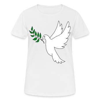 Vol de la paix - T-shirt respirant Femme - blanc - Devant - AI Model Female 172 dark (172cm)