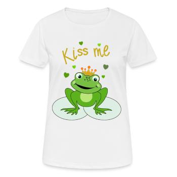 embrasse moi - T-shirt respirant Femme - blanc - Devant - AI Model Female 172 dark (172cm)