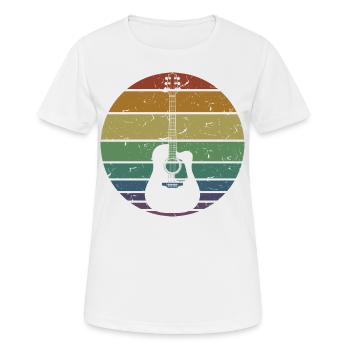Retro Akustikgitarre Gitarrist Gitarrist Gitarrist Geschenk - Frauen T-Shirt atmungsaktiv - Weiß - Vorne - AI Model Female 172 dark (172cm)