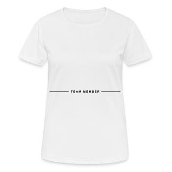 Membres de l’équipe - T-shirt respirant Femme - blanc - Devant - AI Model Female 172 dark (172cm)