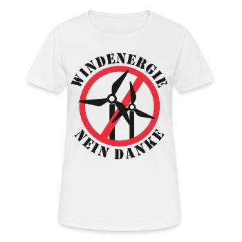 Windenergie Nein Danke - Frauen T-Shirt atmungsaktiv - Weiß - Vorne - AI Model Female 172 dark (172cm)