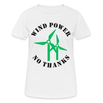 Énergie éolienne Non merci - T-shirt respirant Femme - blanc - Devant - AI Model Female 172 dark (172cm)