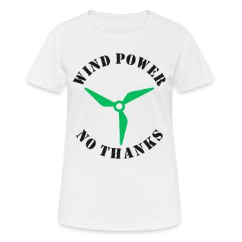 Énergie éolienne Non merci - T-shirt respirant Femme - blanc - Devant - AI Model Female 172 dark (172cm)