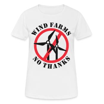 Parcs éoliens Non merci - T-shirt respirant Femme - blanc - Devant - AI Model Female 172 dark (172cm)