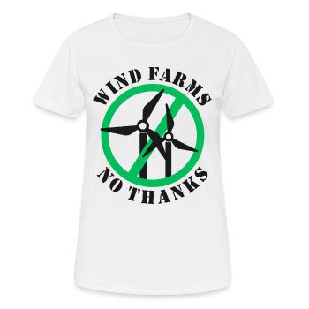 Parcs éoliens Non merci - T-shirt respirant Femme - blanc - Devant - AI Model Female 172 dark (172cm)