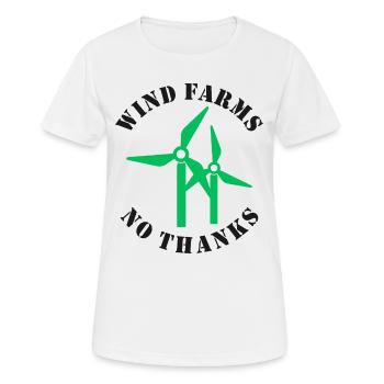 Parcs éoliens Non merci - T-shirt respirant Femme - blanc - Devant - AI Model Female 172 dark (172cm)