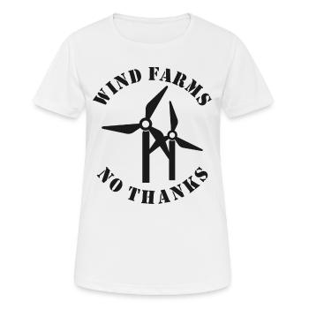 Parcs éoliens Non merci - T-shirt respirant Femme - blanc - Devant - AI Model Female 172 dark (172cm)