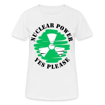 L’énergie nucléaire, oui s’il vous plaît, l’énergie nucléaire - T-shirt respirant Femme - blanc - Devant - AI Model Female 172 dark (172cm)