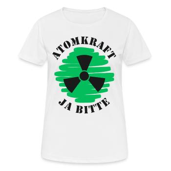 Atomkraft, Ja bitte, Kernenergie - Frauen T-Shirt atmungsaktiv - Weiß - Vorne - AI Model Female 172 dark (172cm)