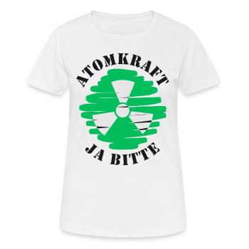 Atomkraft, Ja bitte, Kernenergie - Frauen T-Shirt atmungsaktiv - Weiß - Vorne - AI Model Female 172 dark (172cm)