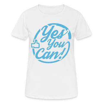 Yes you can - T-shirt respirant Femme - blanc - Devant - AI Model Female 172 dark (172cm)
