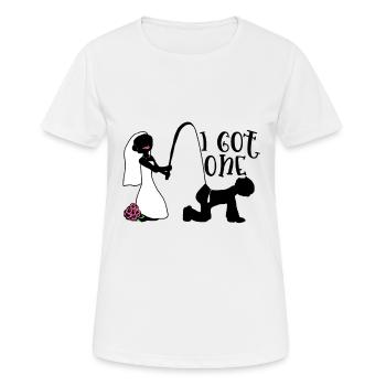 Hochzeit Eheschließung Heirat Trauung Verheiratet - Frauen T-Shirt atmungsaktiv - Weiß - Vorne - AI Model Female 172 dark (172cm)