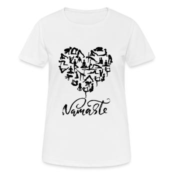 NAMASTE Yoga Coeur (4) - T-shirt respirant Femme - blanc - Devant - AI Model Female 172 dark (172cm)