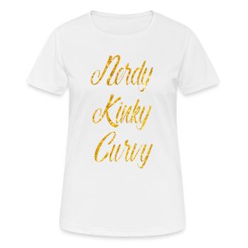 nerdy kinky curvy girlfriend Chubby overweight BBW - Women's Breathable T-Shirt - white - Front - AI Model Female 172 dark (172cm)