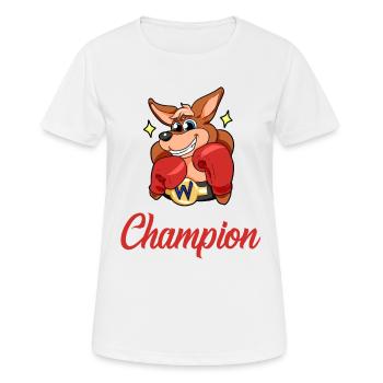Boxing Champion Kaenguru Boxen Siegen - Frauen T-Shirt atmungsaktiv - Weiß - Vorne - AI Model Female 172 dark (172cm)